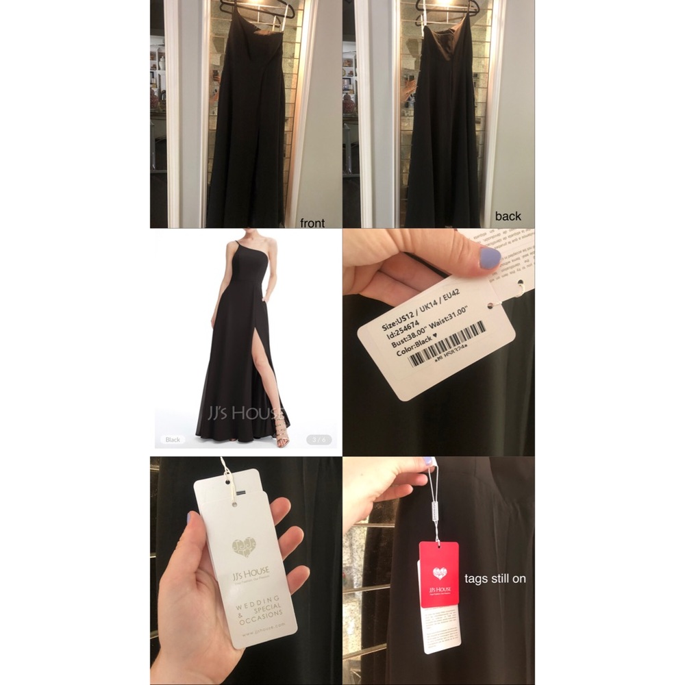 One Shoulder Black Dress size 12